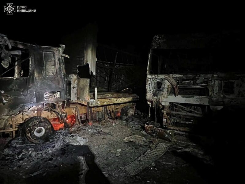 На Київщині після атаки БПЛА горіло підприємство