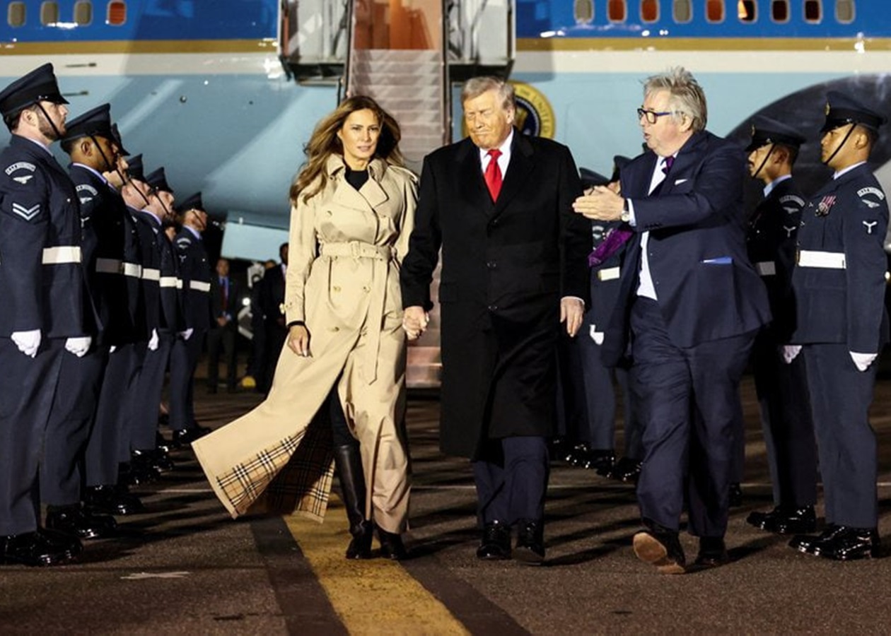 Трамп із першою леді прибув до Британії: як його зустріли