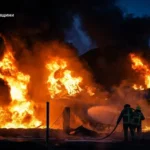 Рятувальники показали наслідки удару РФ по нафтогазових об'єктах на Полтавщині