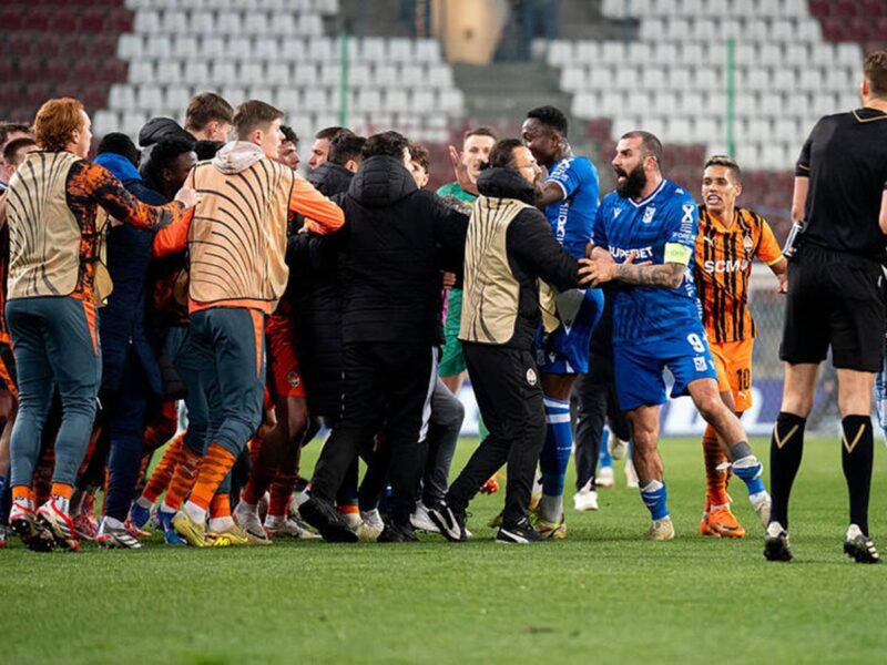 Шахтар та Лех завершили зустріч масовою сутичкою